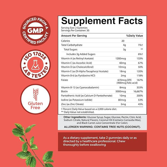 Natural Biotin Gummies for Hair Growth
