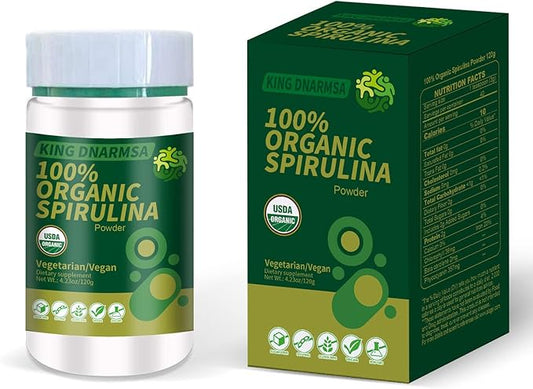 Certified 100% Organic Spirulina Powder 4.23oz/120g B-12 with
