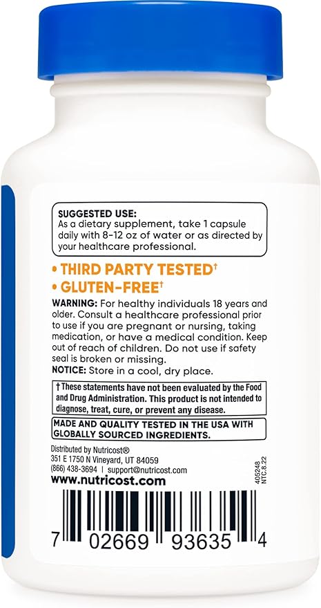 Nutricost KSM-66 Ashwagandha Root Extract 600mg, 60 Veggie Caps (2 Bottles) - 5% Withanolides - with BioPerine