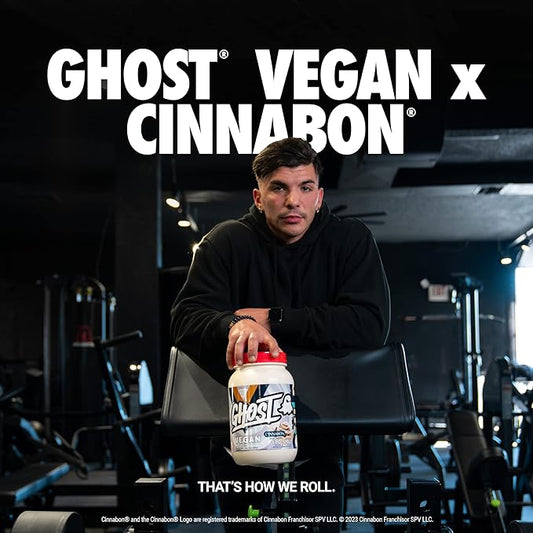 GHOST VEGAN Protein Powder, Cinnabon 2lb, 20g 20g of