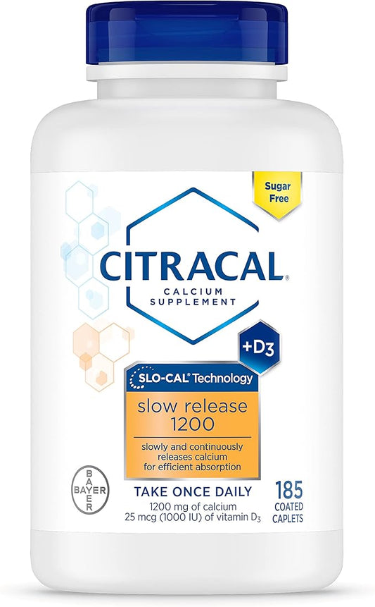Citracal Slow Release 1200, 1200 mg 25 mcg (1000 IU) D3, Bone 12+, Take 185 Count