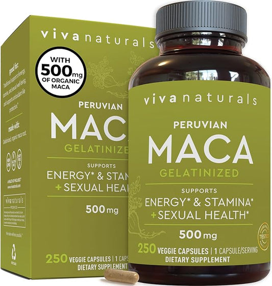 Peruvian Maca Root Supplement for Women 500mg - 250 Yellow