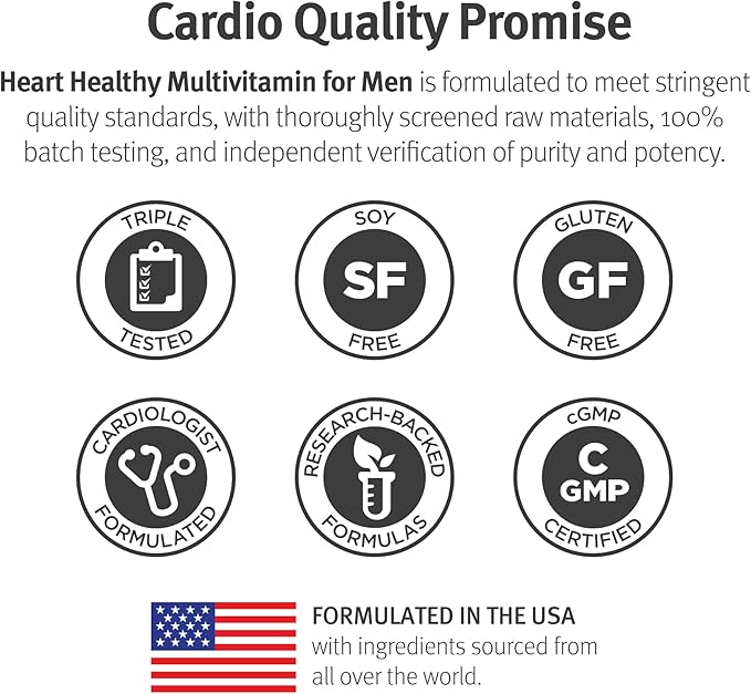 Dr. Sinatra Heart Healthy Multivitamin 1000 IU, B12, C, 90 Tablets (30-Day Supply)