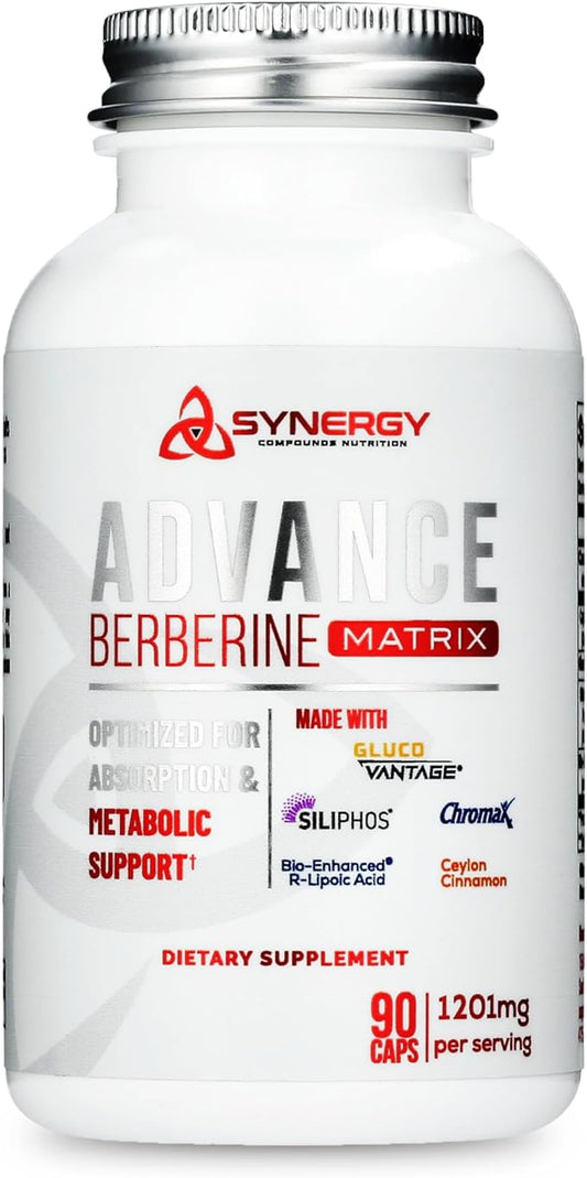 Advance Berberine Matrix 90caps: 5 in 1 Dihydroberberine 400mg, Milk 300mg, Ceylon 20:1 400mg 400mg , 100mg, Chromium 1000mcg