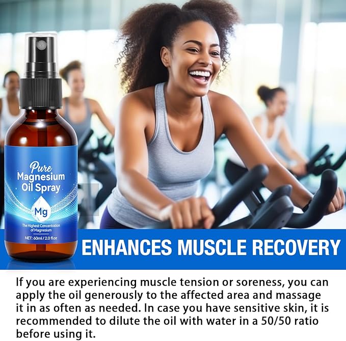 Magnesium Oil Spray,2pcs Magnesium Oil Massage,4.04 fl