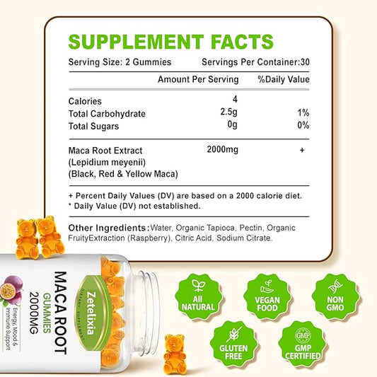 Superior Absorption Maca Root Gummies 2000 120 Gummies