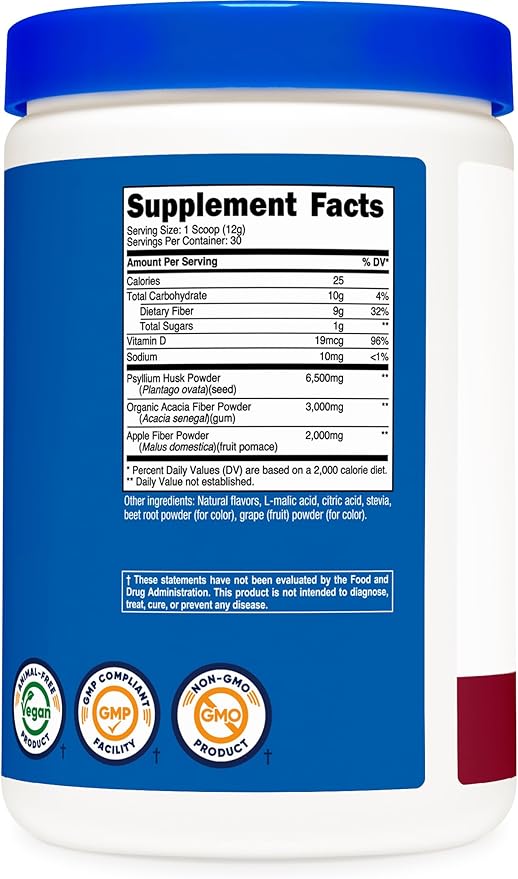 Nutricost Soluble Fiber (Berry Flavored) 30 servings