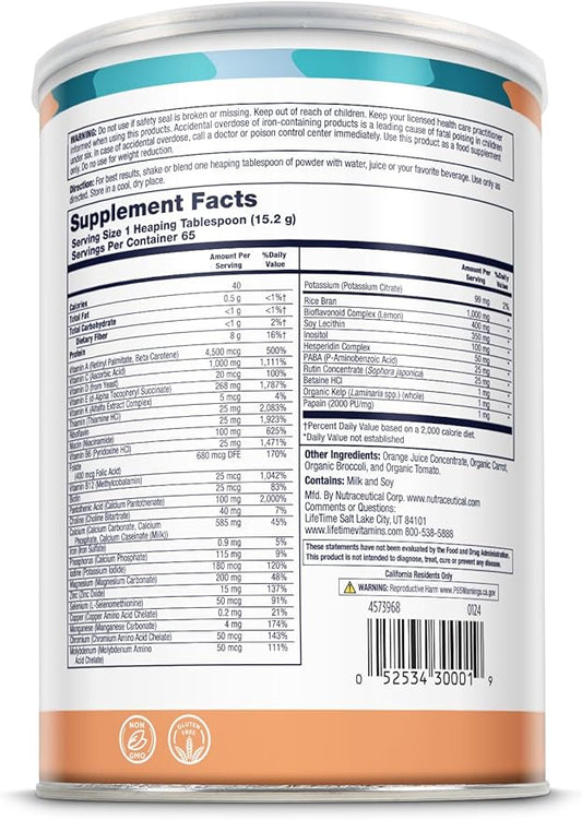 allOne Multiple Vitamin & Mineral Powder, Original Formula, Once Daily Multivitamin, Mineral & Amino Acid Supplement, 8g Protein (66 Servings) (66 Servings)