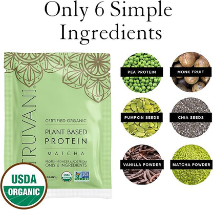 Truvani Vegan Pea Protein Powder 20g Organic 1 Serving