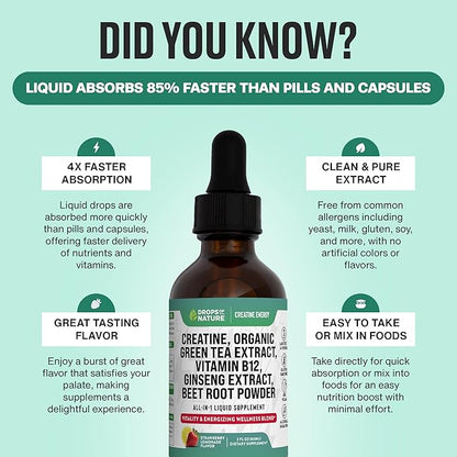 Creatine Monohydrate and Vitamin B12 Drops 60mL)
