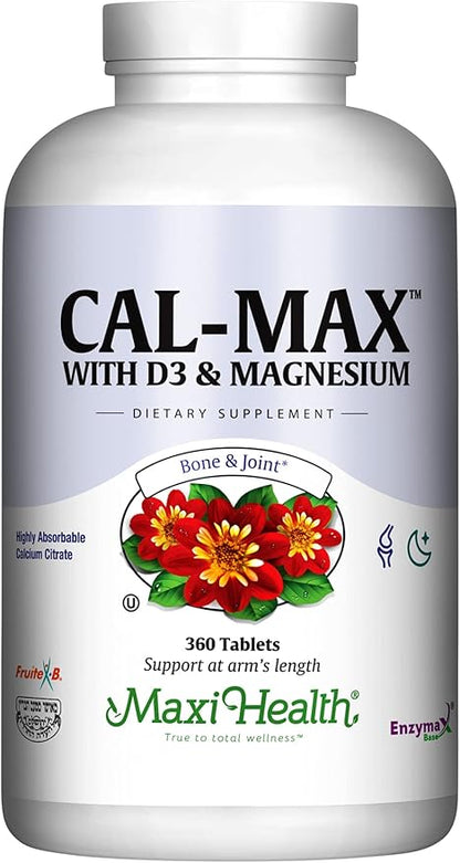 Maxi Health Calcium Magnesium Supplement D3 and (360 Tablets)