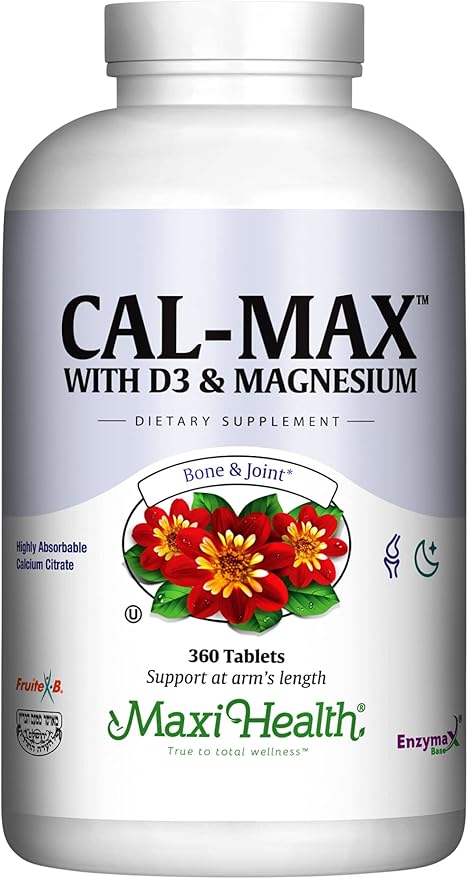 Maxi Health Calcium Magnesium Supplement D3 and (360 Tablets)
