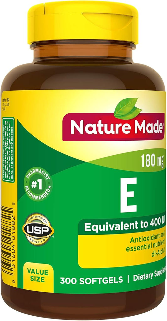 Nature Made Vitamin E 180 mg (400 IU) 300 Softgels, 300 Day