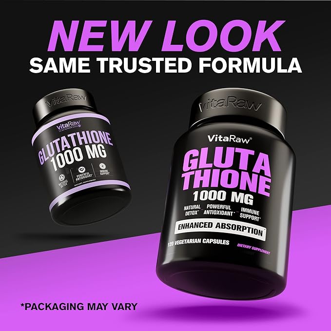1000mg Glutathione for Immune Support 100mg Absorption 120 Vegetarian