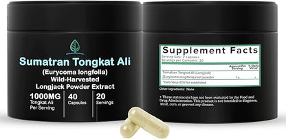 Indonesian Tongkat Ali Capsules 1000mg Per Serving 100% Pure (30 Day