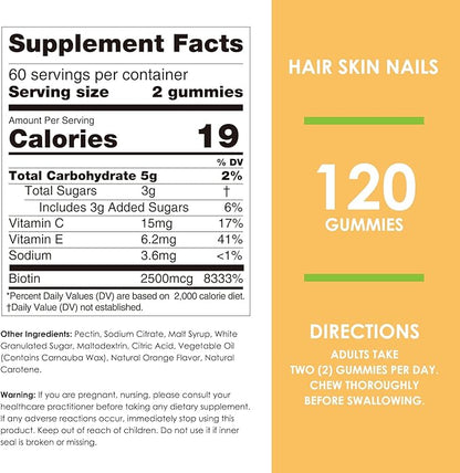 Nature's Key Biotin Gummies with Vitamin 120 Count