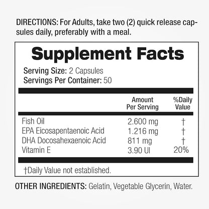 Lab - Omega 3 fish oil -2600 mg 3 - 3 supplement.