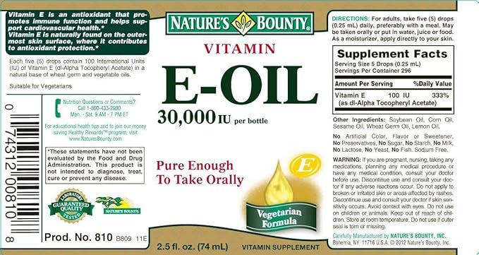 Nature's Bounty Vitamin E Oil 2.50 4)
