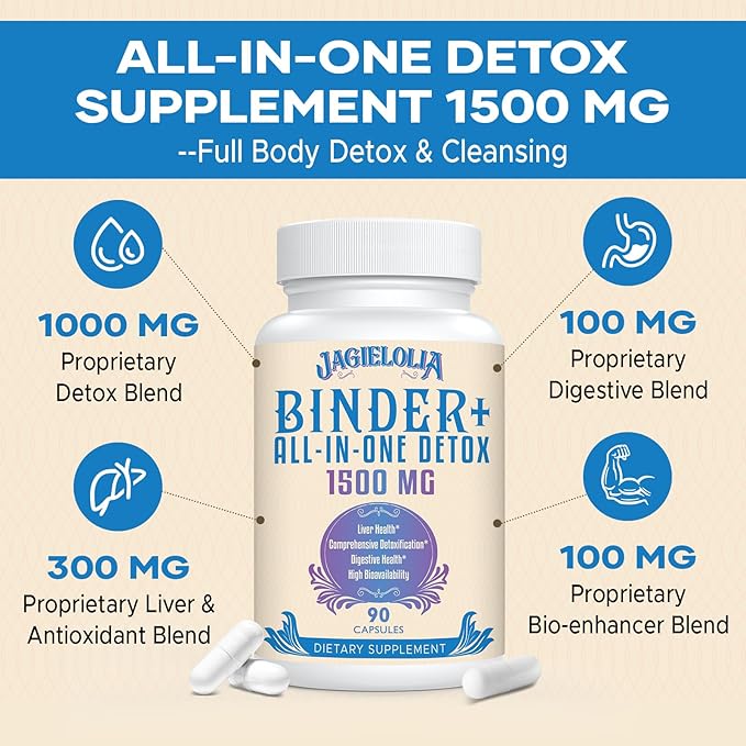 All-In-One Detox Binder Supplement 1500 MG 270 Vegan