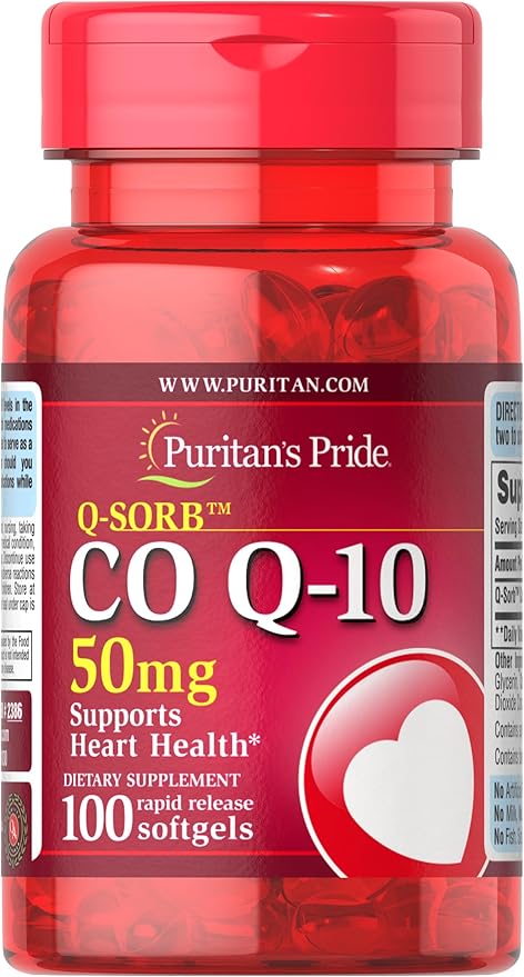 Q-Sorb CoQ10 50mg, Contributes to Heart Wellness,100 Softgels