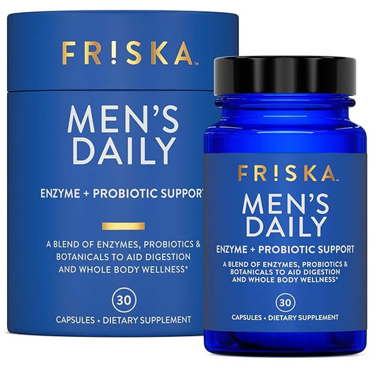 FRISKA Men’s Daily Digestive Enzyme and 30 Capsules