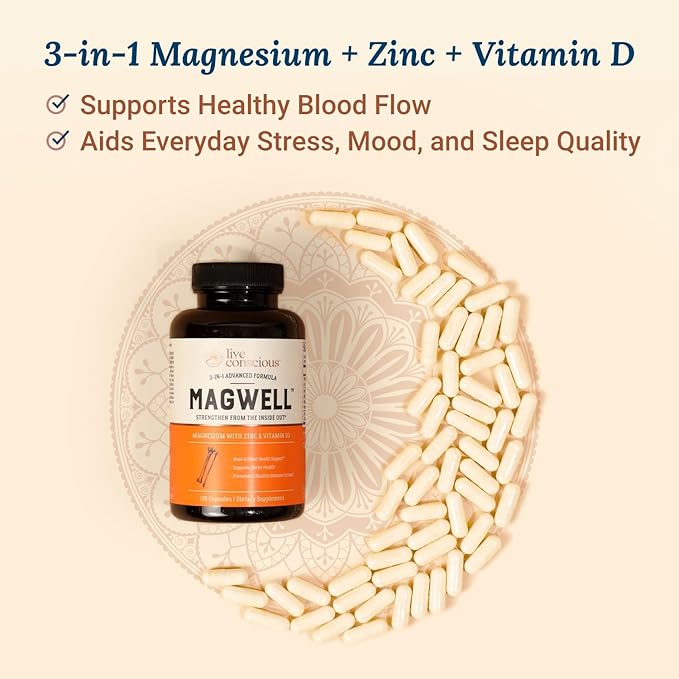 Magnesium Zinc & Vitamin D3 120 Capsules (2-Pack)