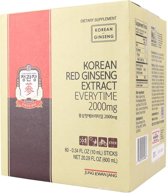 JungKwanJang Ginseng Everytime Extract Stick 2000mg, Brain 60 Count