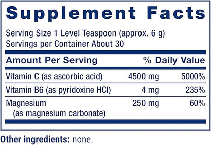 Life Extension Effervescent Vitamin C Magnesium Crystals, immediate Relief from Occasional Constipation, Gluten-Free, Non-GMO, Vegetarian, Net Wt. 180 Grams