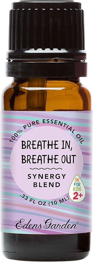 Edens Garden Breathe in, Breathe Out Essential Oil Blend- 100% Pure Premium Grade, Undiluted, Natural, Therapeutic, Aromatherapy, The Best for Diffusing, Skin, Humidifiers, Kid Safe 10 ml (.33 fl oz)