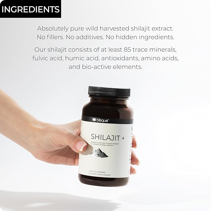Blisque - Pure Himalayan Organic Shilajit 228 Servings 7.5 Month