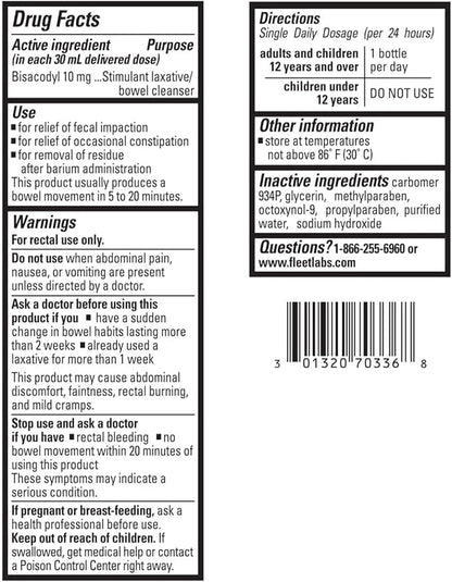 Fleet Laxative Bisacodyl Enema, 1.25 fl 5)