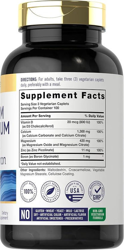 Carlyle Calcium Magnesium Zinc with Vitamin D3 and 300 Caplets