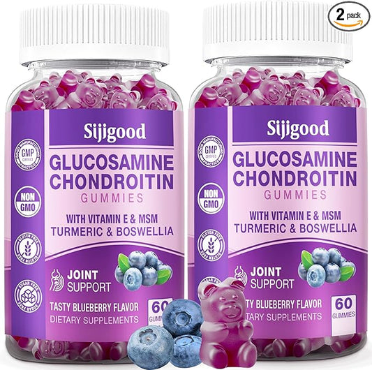 2 Pack Glucosamine Chondroitin Gummies 120 Blueberry