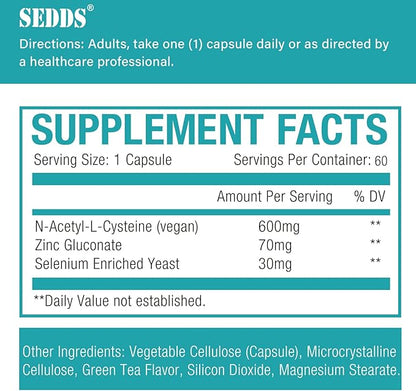 Supplements, N-Acetyl Cysteine (NAC) 600mg, 60