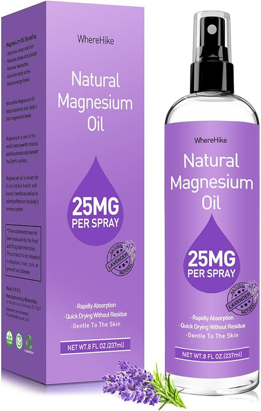 Pure Magnesium Oil Spray for Feet,Ideal Gift for Sleep & Muscle Relaxation,Better Sleep,Rapid Absorption,Quick Drying Without Residue-Lavender
