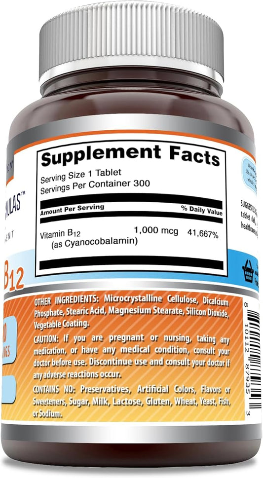 Amazing Formulas Vitamin B12 1000 Mcg (1 Pack, 300 Count)
