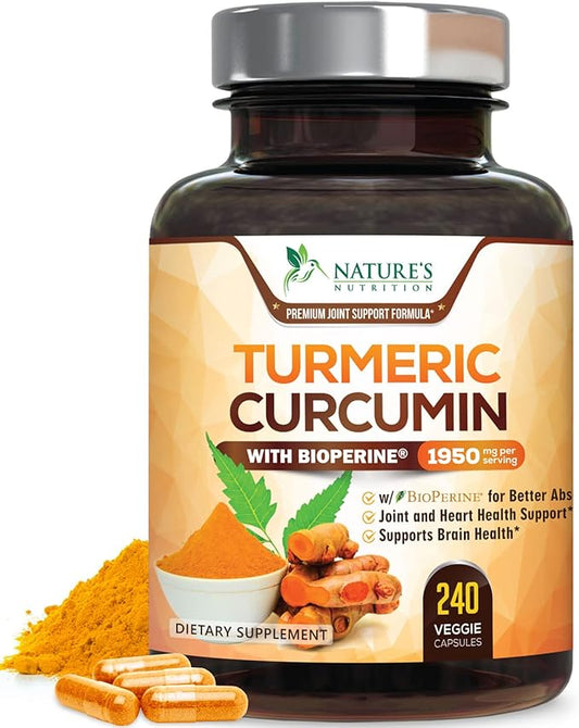 Turmeric Curcumin with BioPerine 95% Standardized 1950mg - 240 Capsules