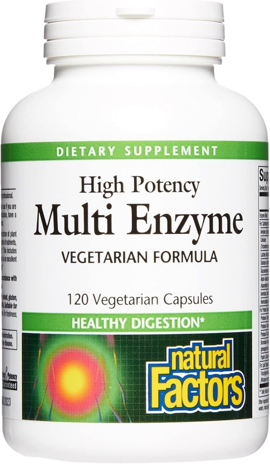 Natural Factors, High Potency Multi Enzyme 120 Capsules