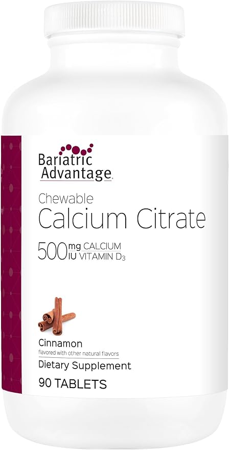 Bariatric Advantage Calcium Citrate Chewable 500mg D3 for 90 Count