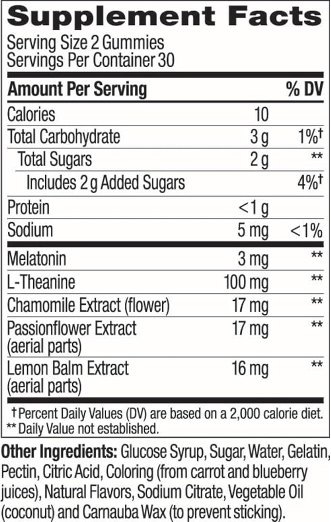 OLLY Sleep Gummy, 3 mg Melatonin, 30 Day 60 Count
