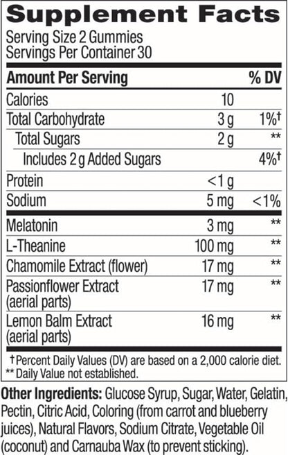 OLLY Sleep Gummy, 3 mg Melatonin, 30 Day 60 Count