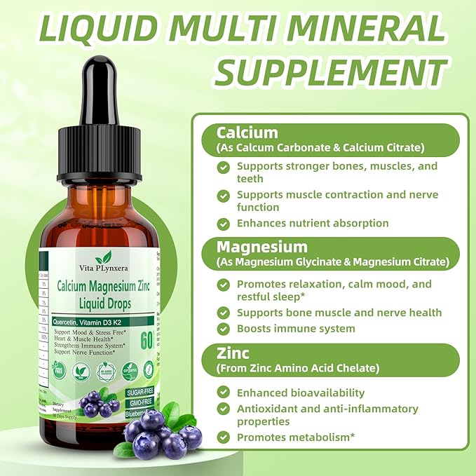 Calcium Magnesium Zinc, Liquid Calcium Magnesium D3 K2, K2, B6, B6, Omega-3, Omega-3, High