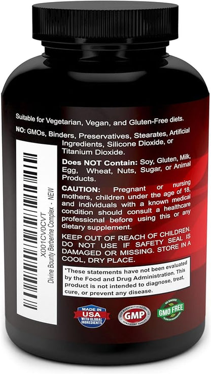 Divine Bounty Pure Berberine Complex 600mg Per 60 Vegetarian