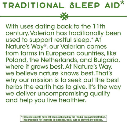 Nature's Way Valerian Root, Traditional Sleep 100 Capsules 2 Pack