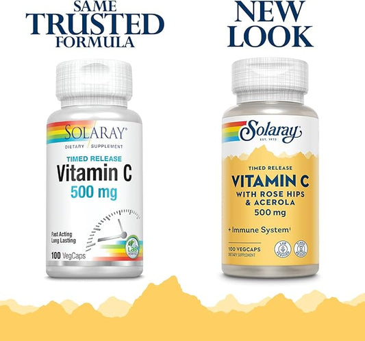 Solaray C w/Rose HIPS & Acerola 500mg | 100ct
