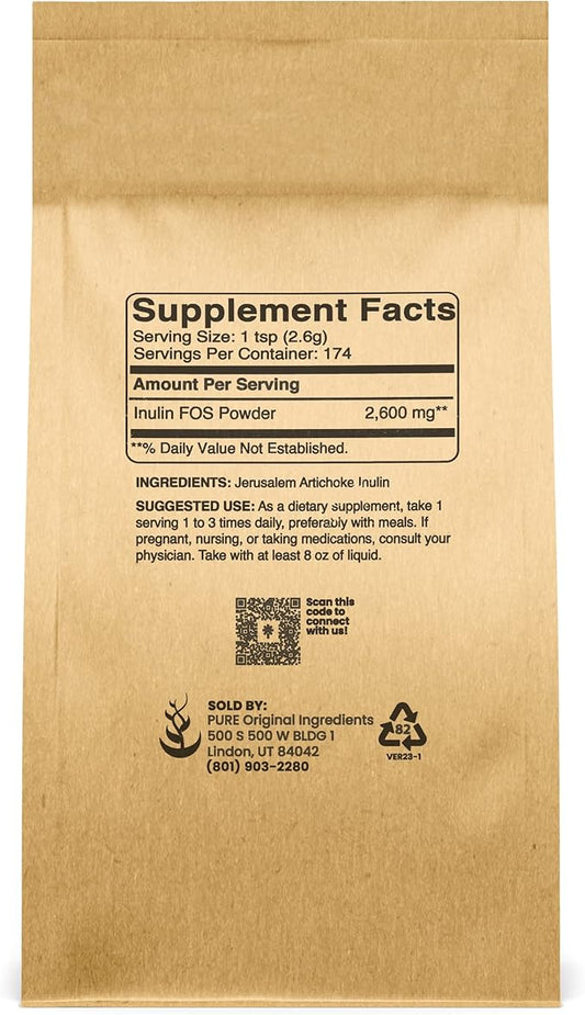 Pure Original Ingredients Inulin FOS Powder (1 lb)