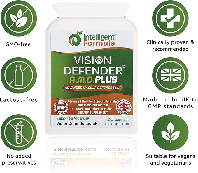 Vision Defender PLUS Eye Supplement: AREDS2 60 Easy-to-Swallow