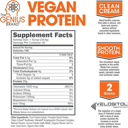 Genius Vegan Protein Powder, Chocolate