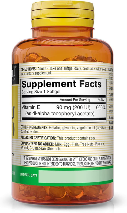 MASON NATURAL Vitamin E 90 mg (200 IU) 100 Softgels 3)