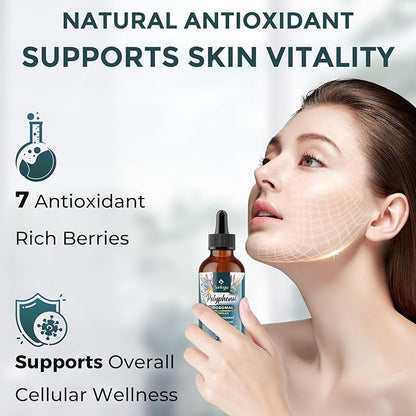 4300 MG Polyphenols Supplement Liposomal, Over 27 Polyphenol Complex & Powerful Antioxidant, with MCT & Olive Oil, Quercetin Extract, Hawthorn Berry Extract, for Age Defense, Energy, Immune, 120 ML